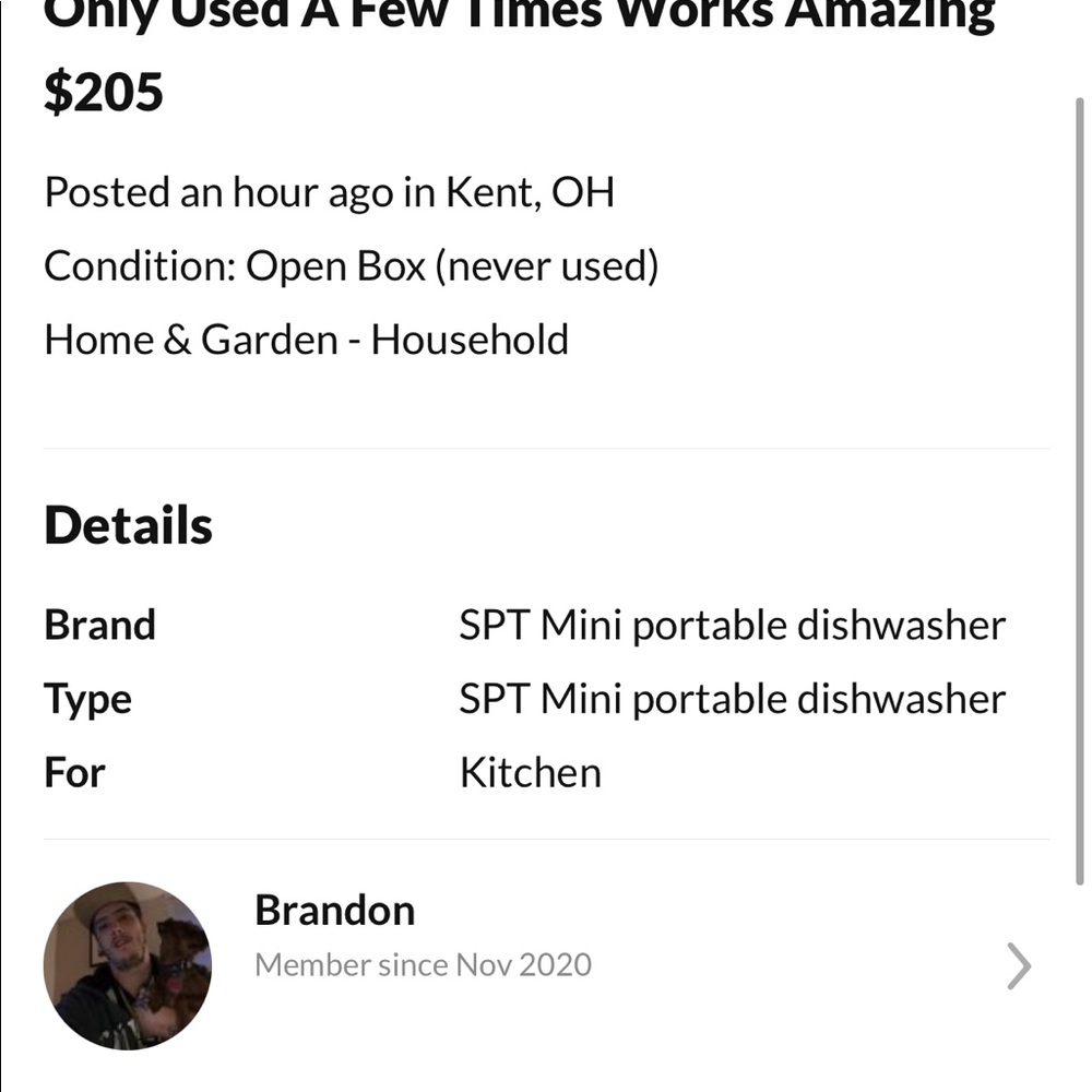 SPT Mini dishwasher  used 3 times works perfect